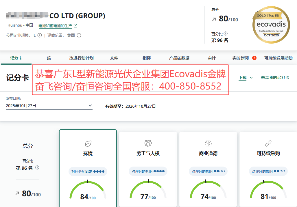 新能源光伏行业EcoVadis